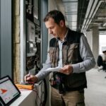 Bilan énergétique d'un bâtiment moderne analysé par un expert en gestion comptable